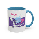 Romantic Accent Coffee Mug - "Love is... More Stamps!" - Perfect Gift for Stamp Collectors